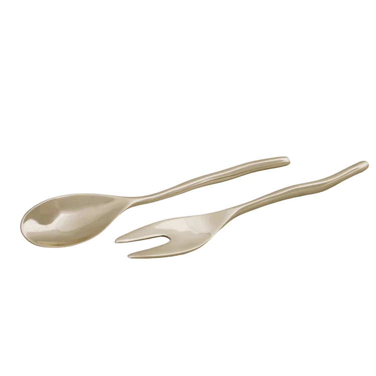 SIERRA MODERN Maia Large Salad Servers (Shiny Gold)