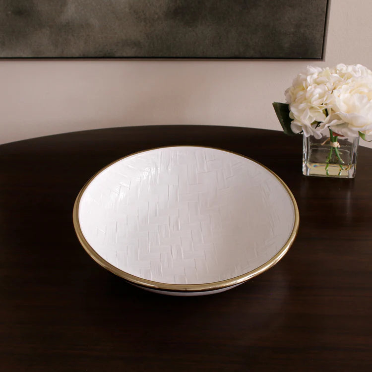 THANNI Bahamas Large Bowl (White and Gold)