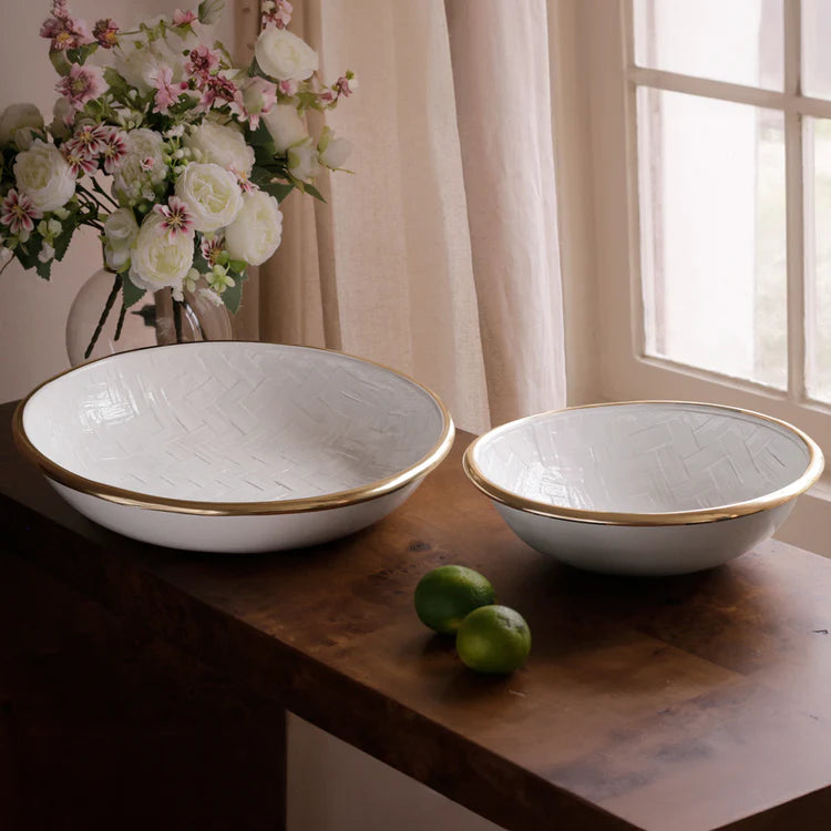 THANNI Bahamas Large Bowl (White and Gold)