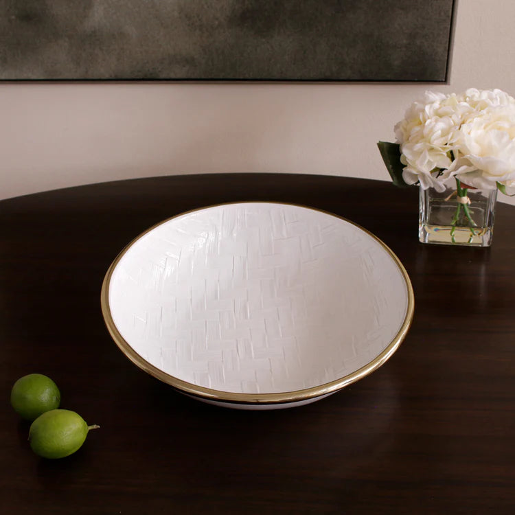 THANNI Bahamas Large Bowl (White and Gold)