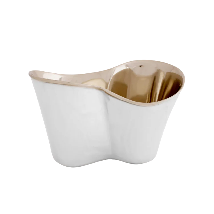 THANNI Double Ice Bucket (White and Gold)