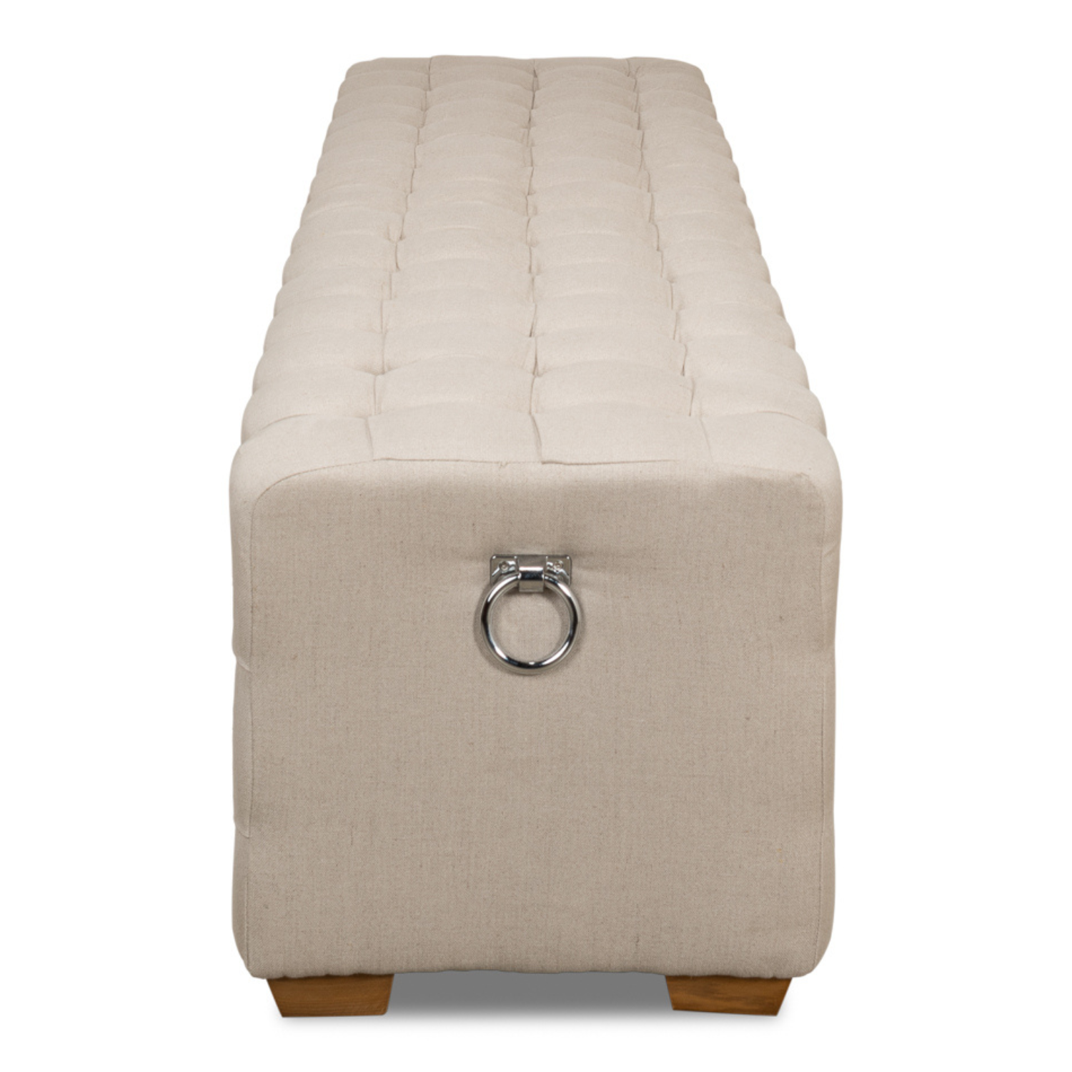 "Beam" Bench  Tufted Beige Linen