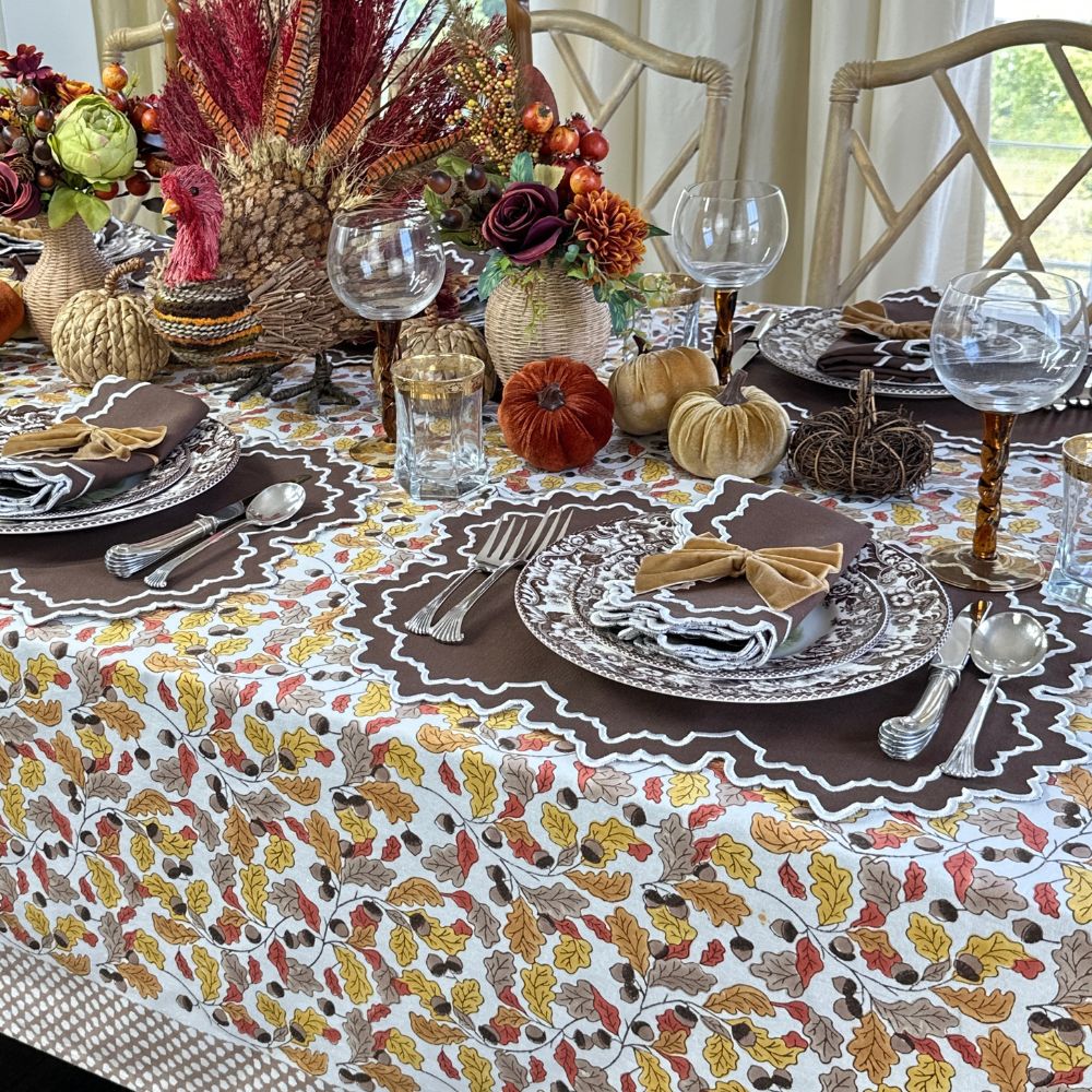 Whitley Napkin - Cocoa and White (Set of 4)