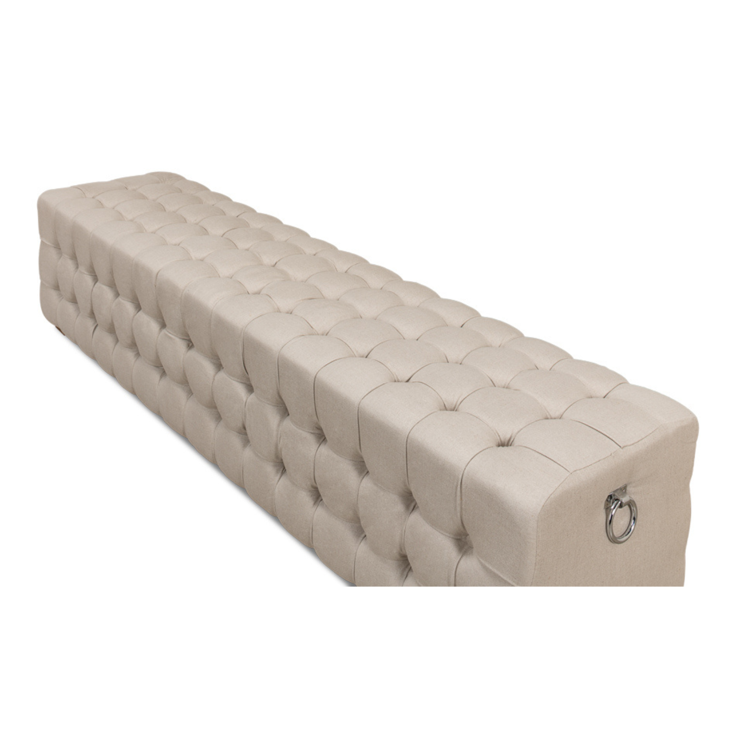 "Beam" Bench  Tufted Beige Linen