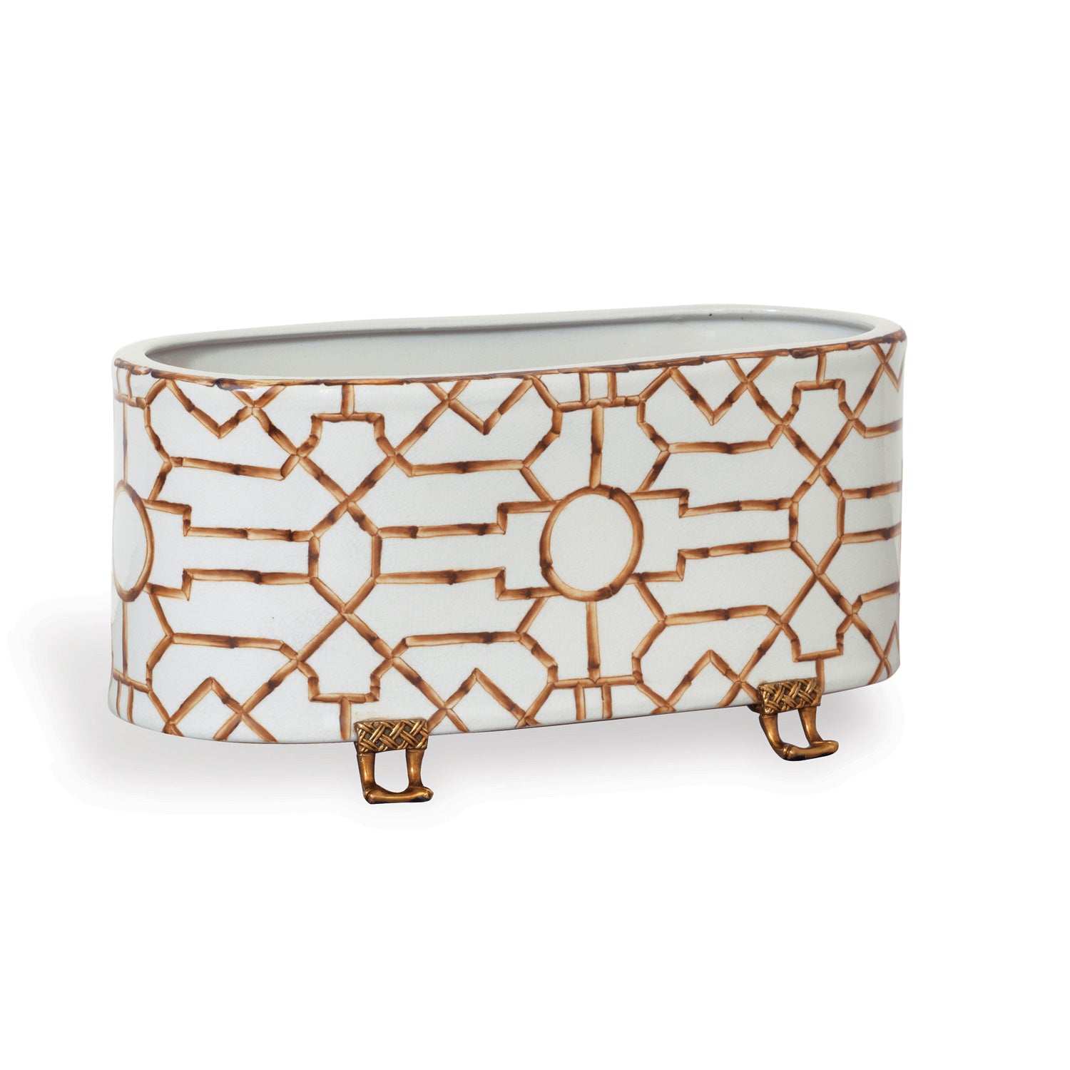 Baldwin White Oval Planter