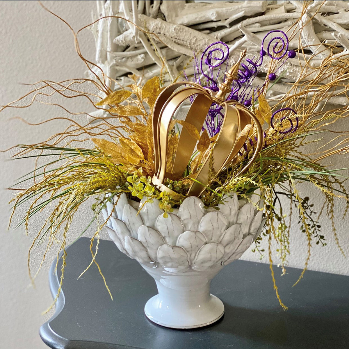 White Artichoke Footed Centerpiece