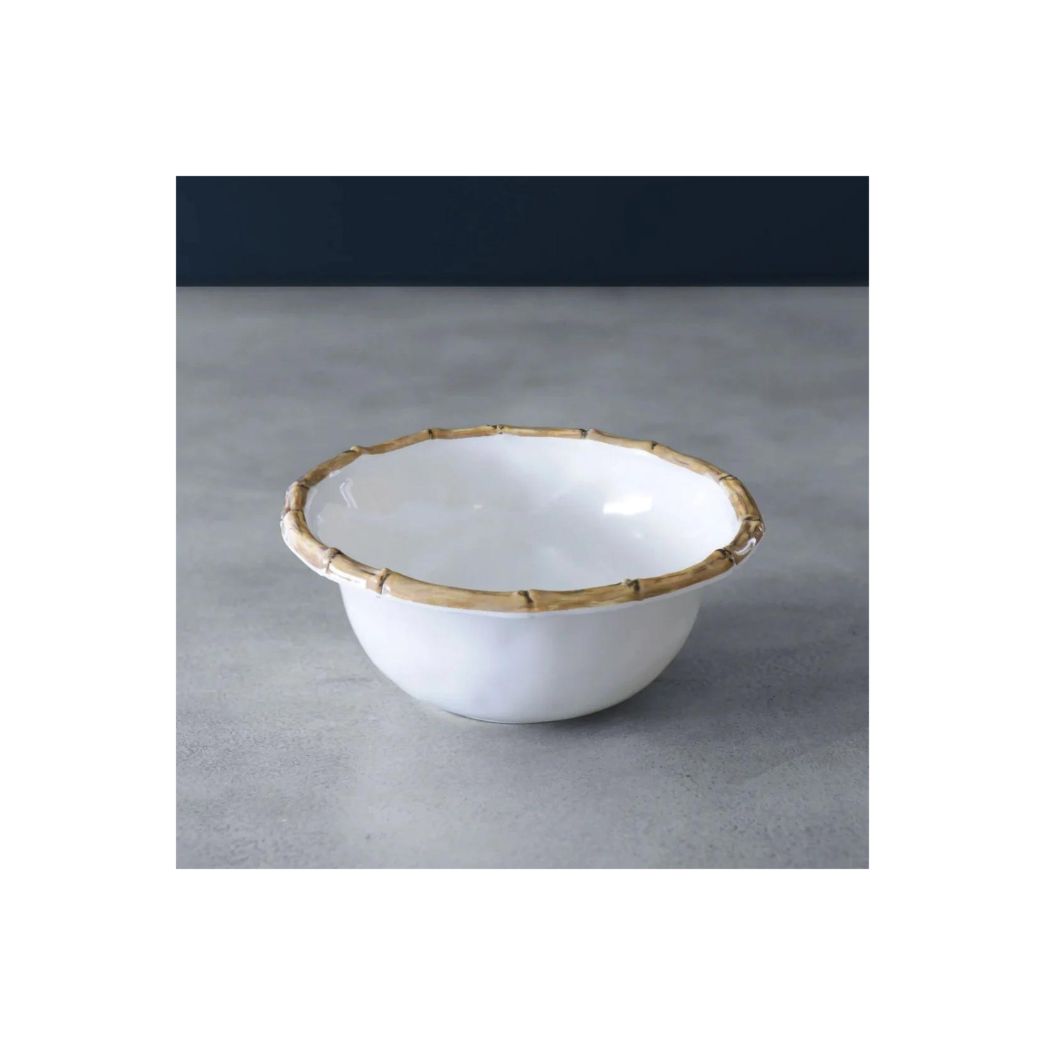 VIDA Bamboo 7.5" Cereal Bowl Set of 4 (White and Natural)