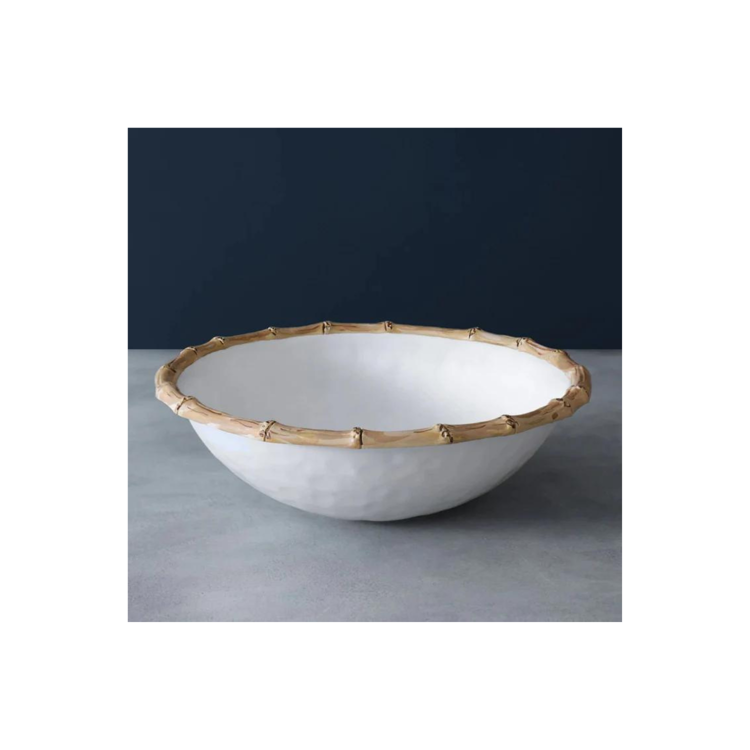 VIDA Bamboo Large Salad Bowl (White and Natural)