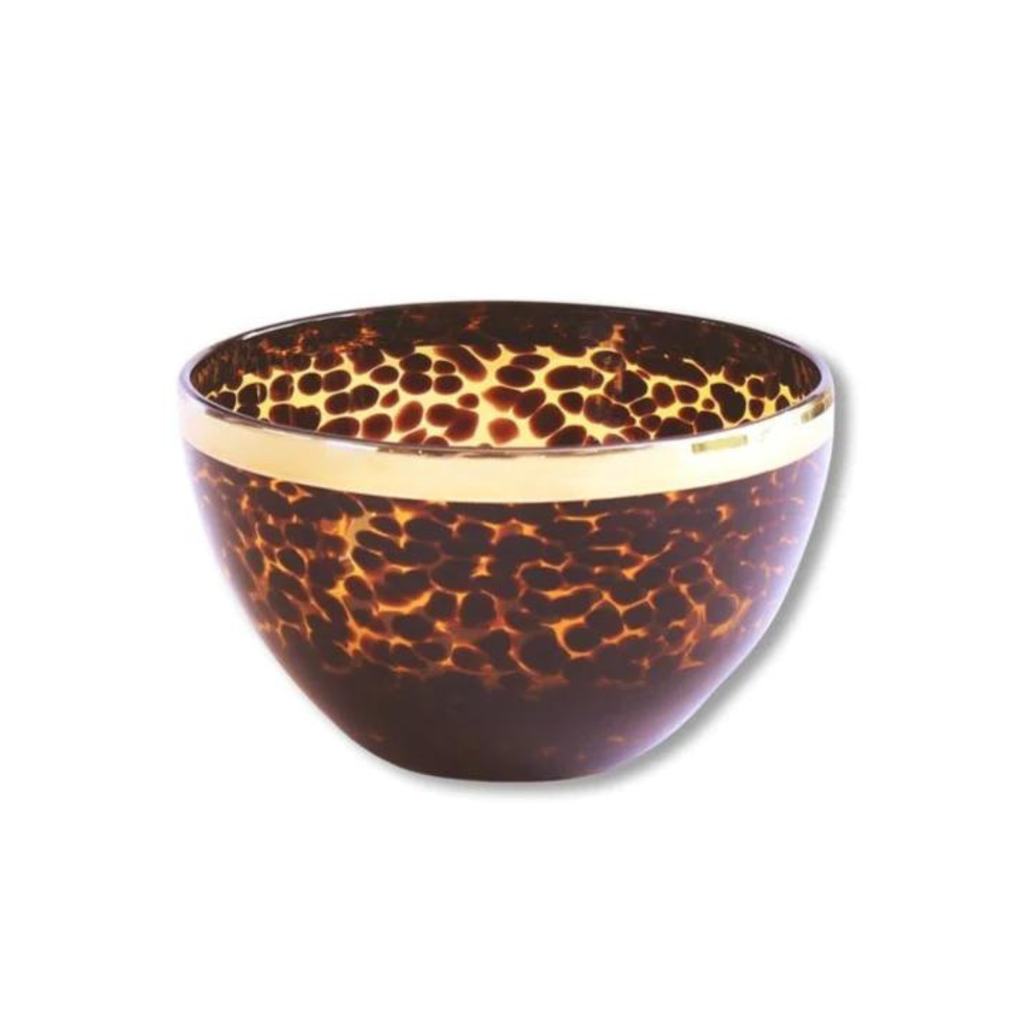 GLASS Tortoise and Gold 8" Bowl