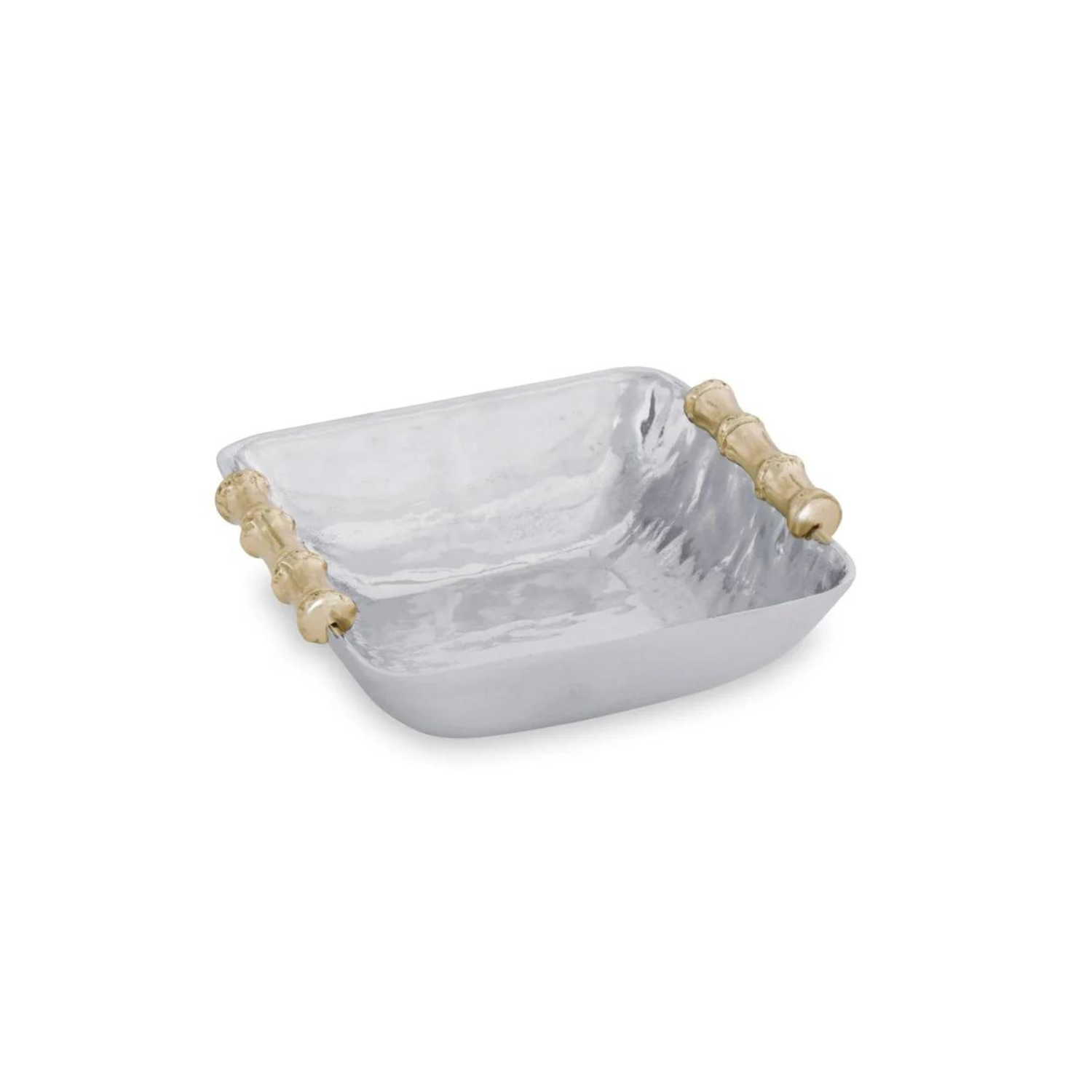GARDEN Bamboo Square Bowl with Gold Handles