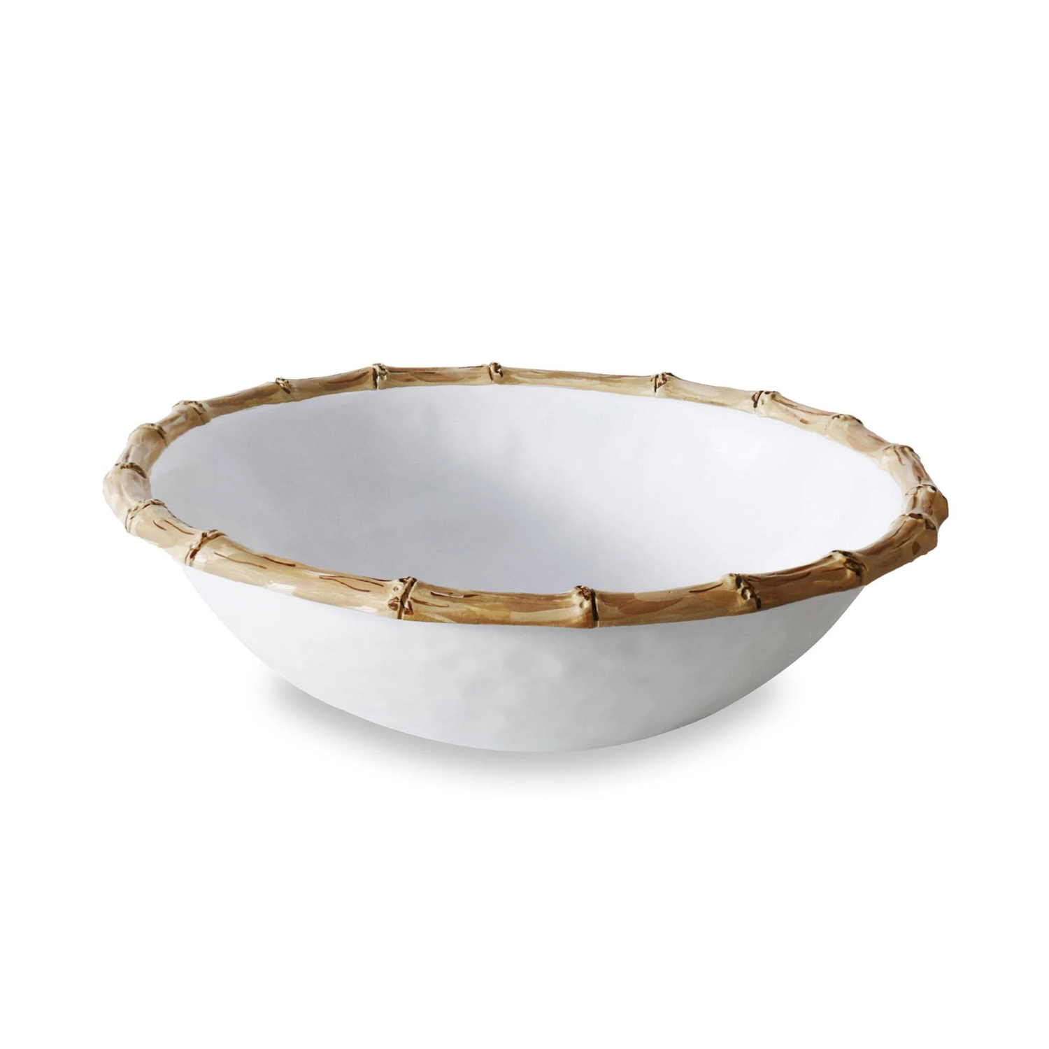 VIDA Bamboo Large Salad Bowl (White and Natural)