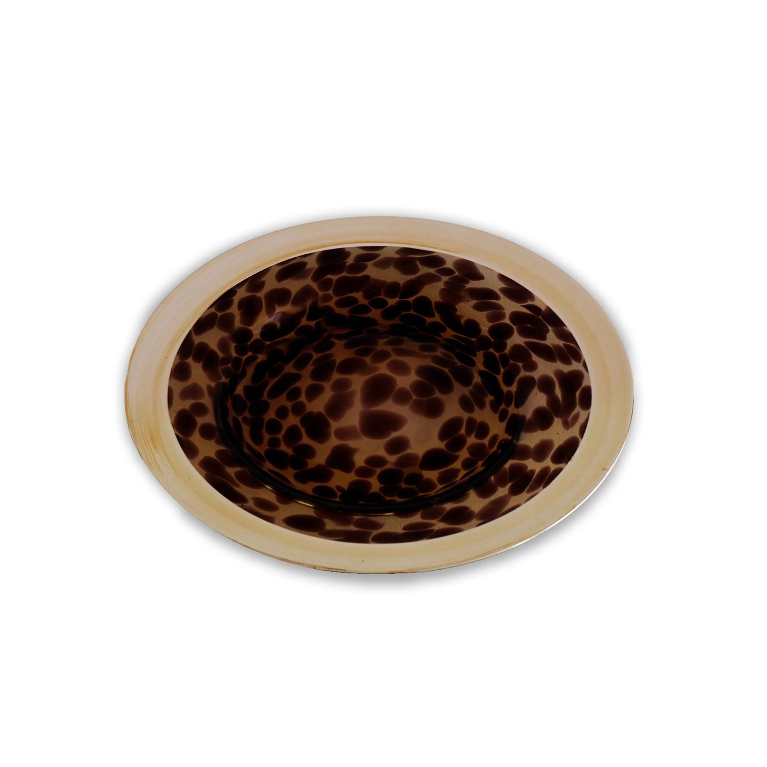 GLASS Tortoise and Gold Round Platter