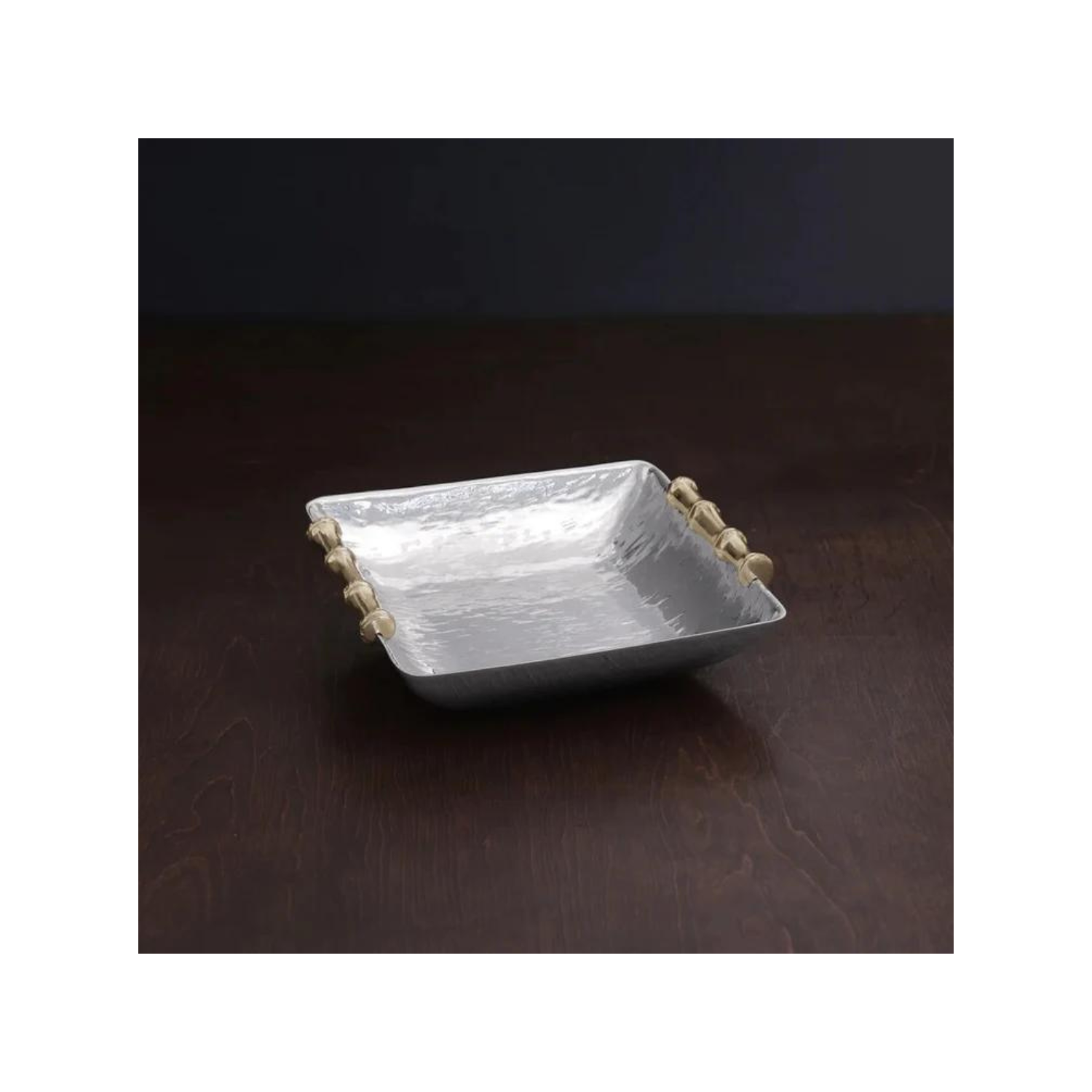 GARDEN Bamboo Square Bowl with Gold Handles