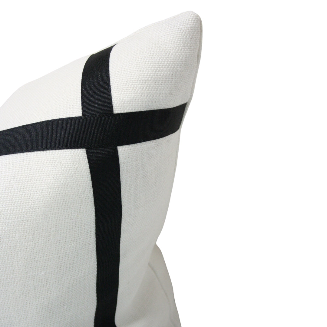 Cream Linen with Black Ribbon (Last Chance)