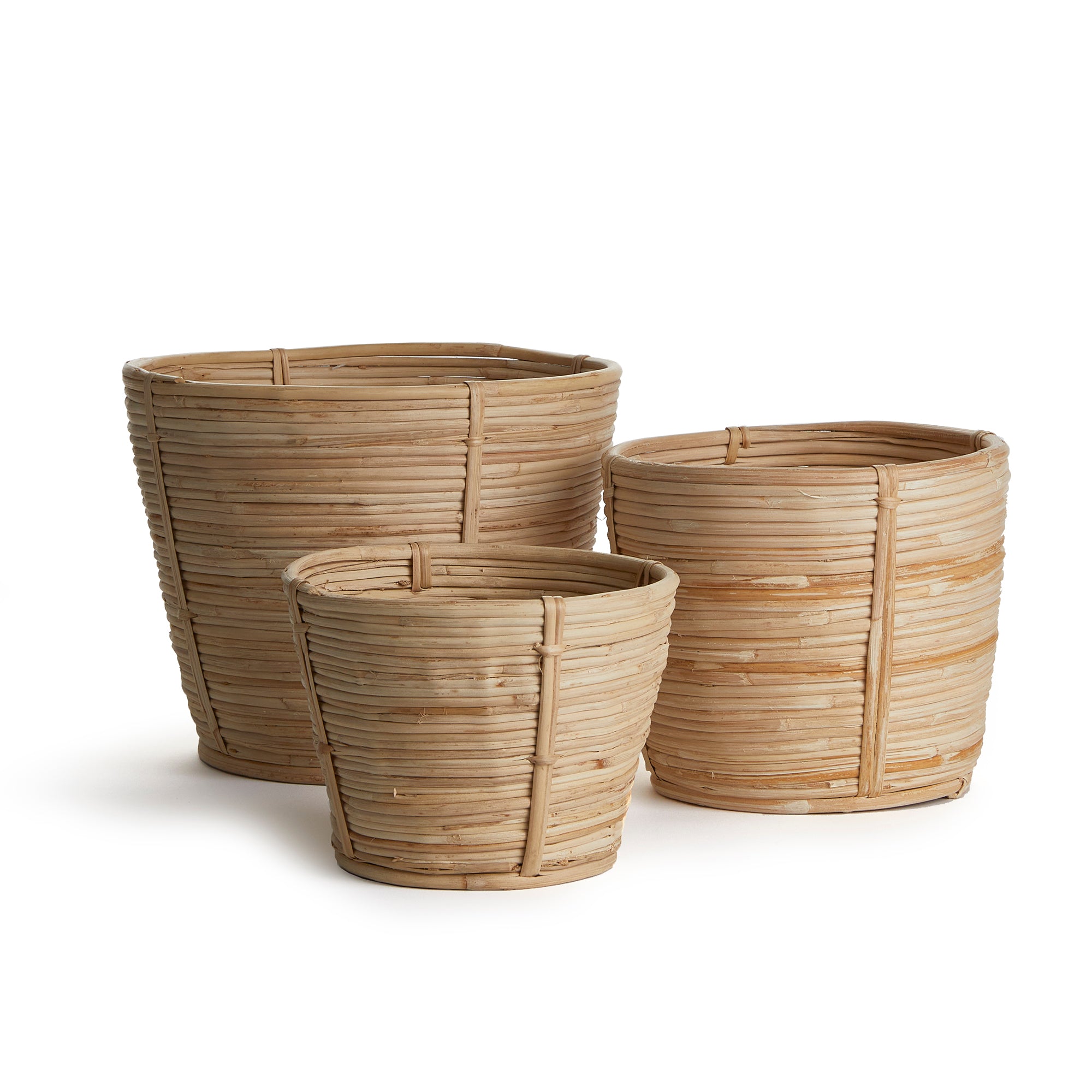 Luca Rattan Tapered Baskets Round Set of 3