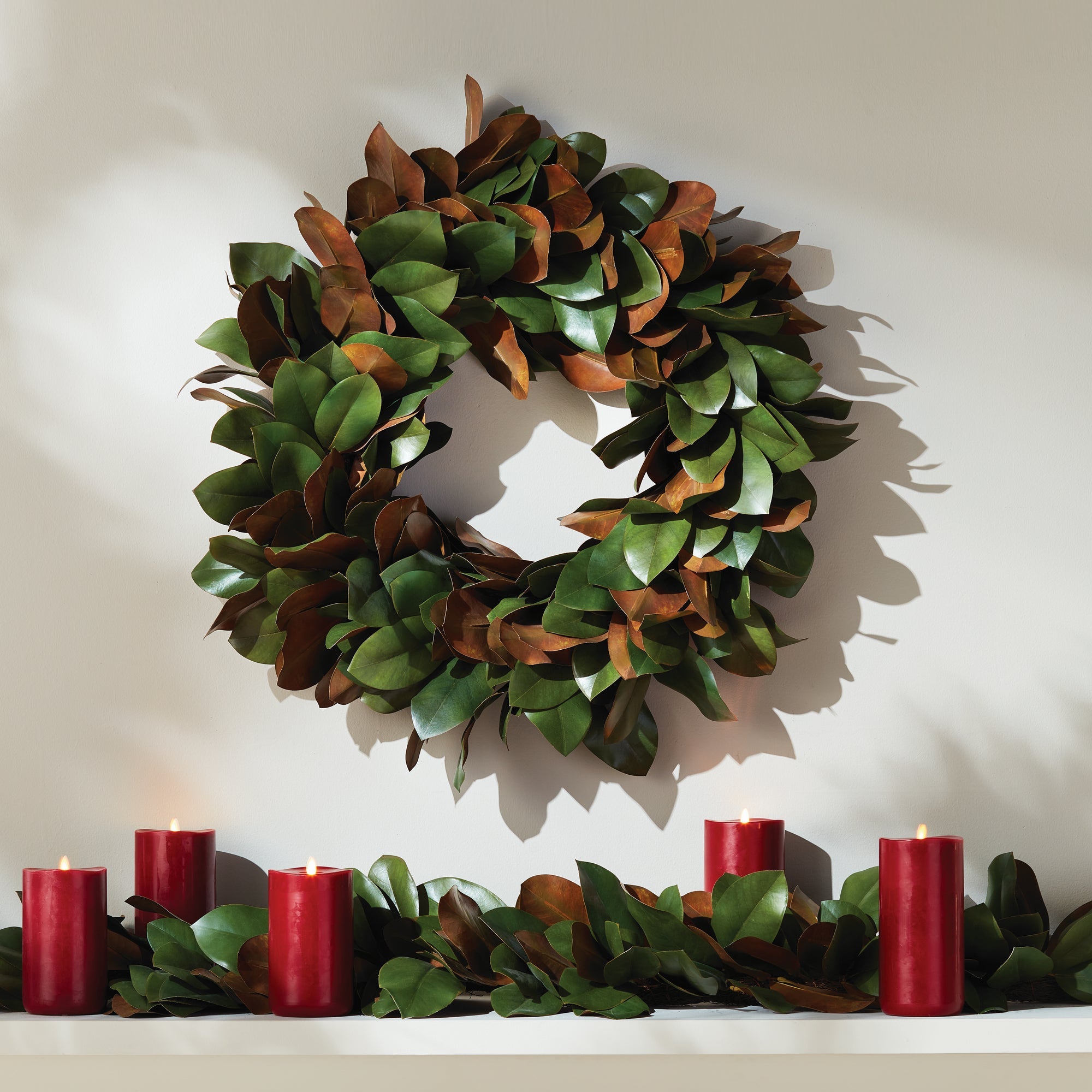 Southern Magnolia Leaves Wreath