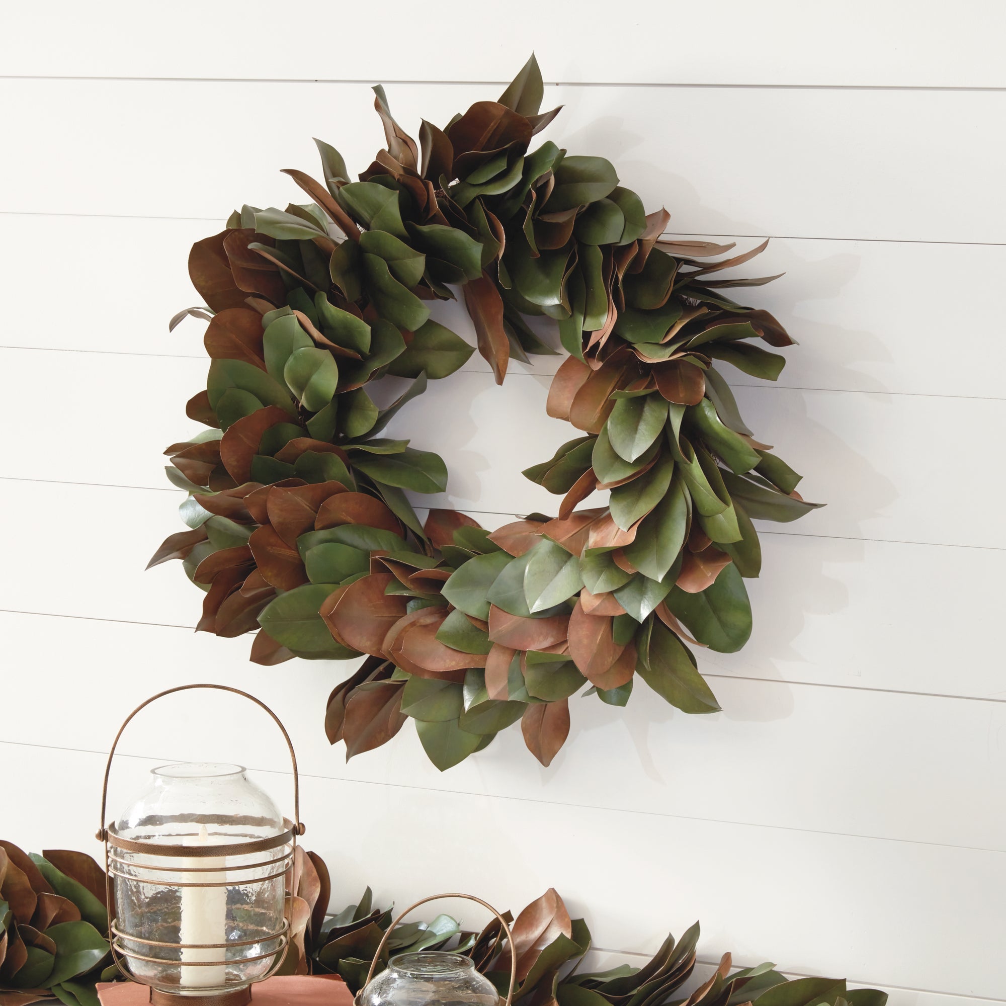 Southern Magnolia Leaves Wreath