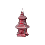Pearlized Red Pagoda Ornament