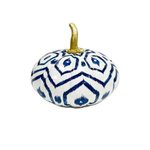 White Pumpkin with Blue Geometric