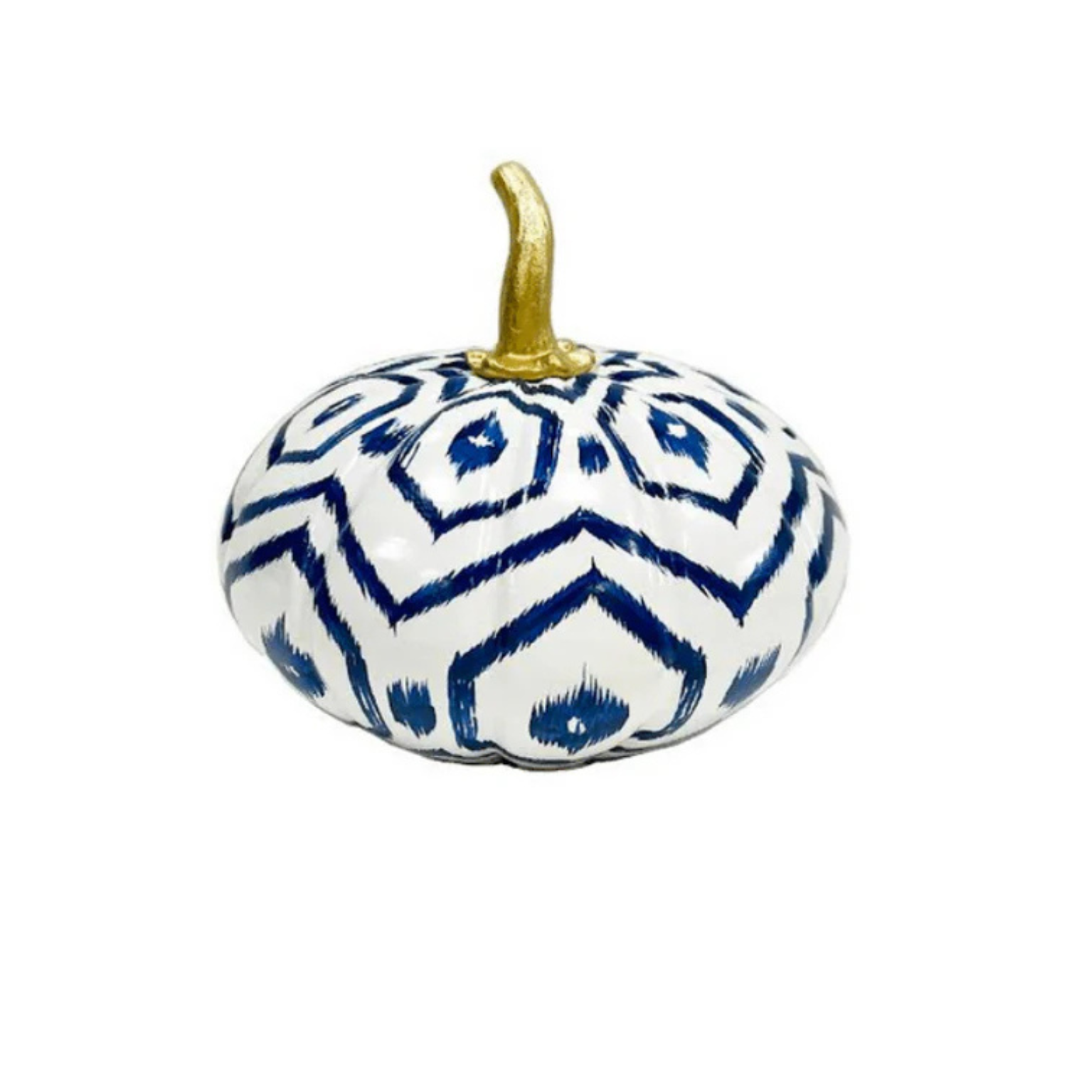 White Pumpkin with Blue Geometric