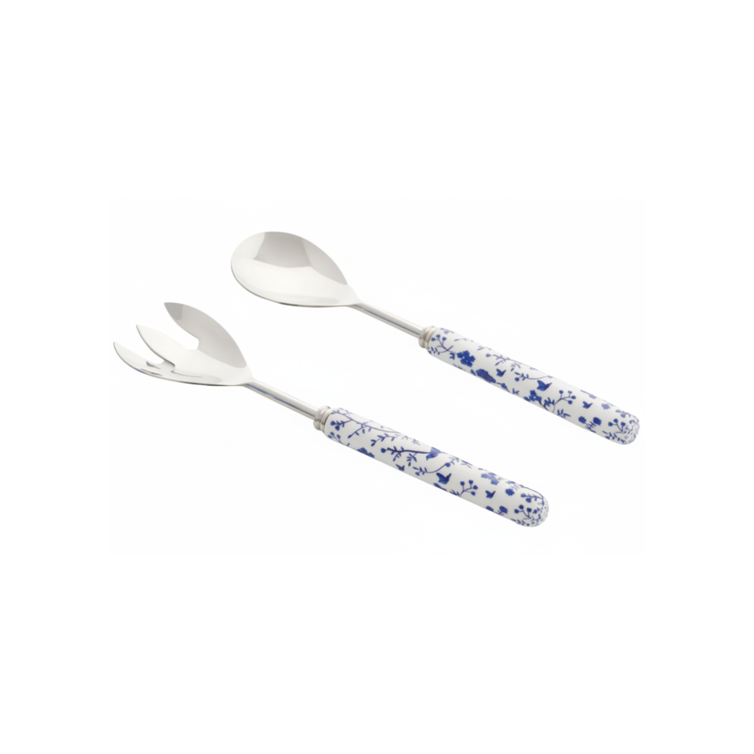 Floral & Vine Enameled Salad Servers