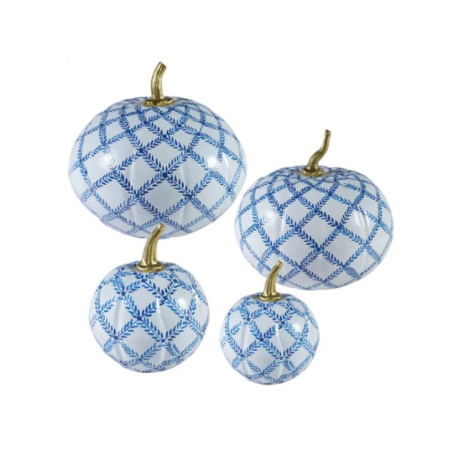White Pumpkin with Blue Trellis