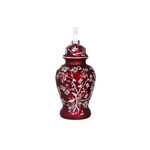 Pearlized Red Floral & Vine Jar Ornament
