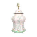 Pale Pink & Multi Color Scalloped Hexagon Lamp