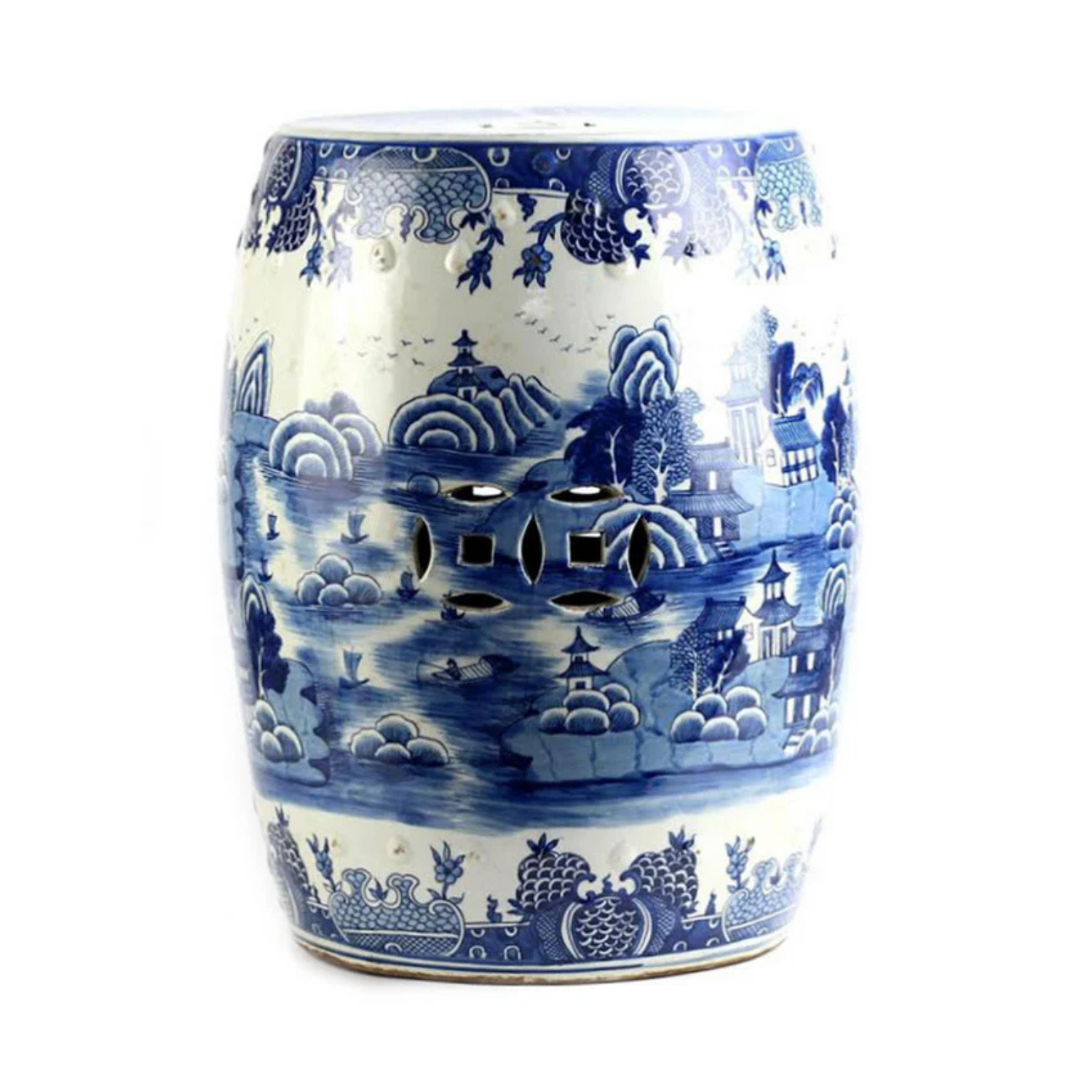 Round Village Scene Garden Seat