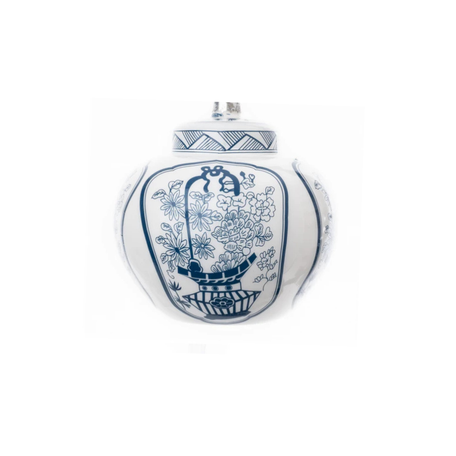 Blue & White Flat Top Jar Ornament