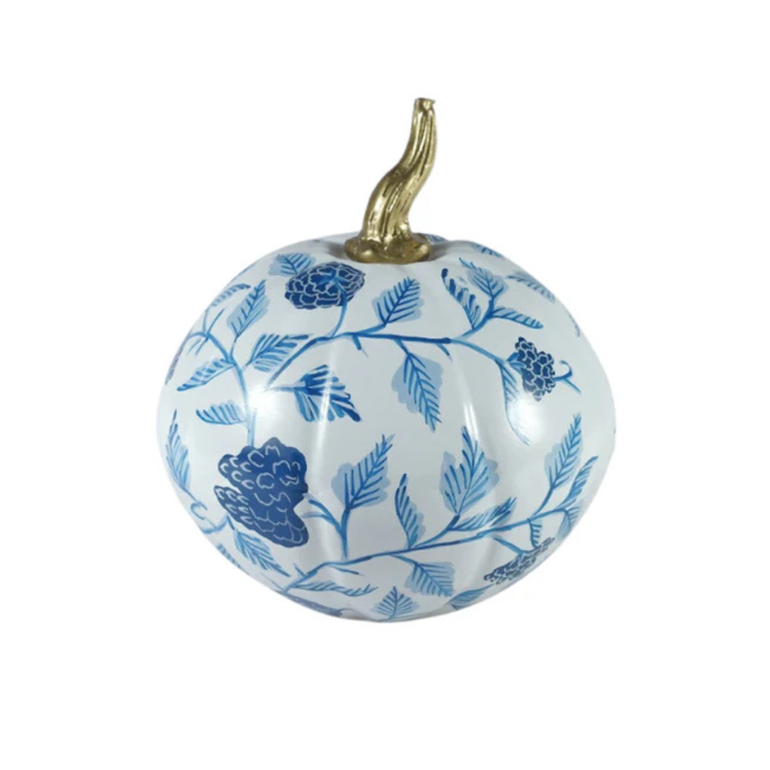 White Pumpkin with Blue Floral