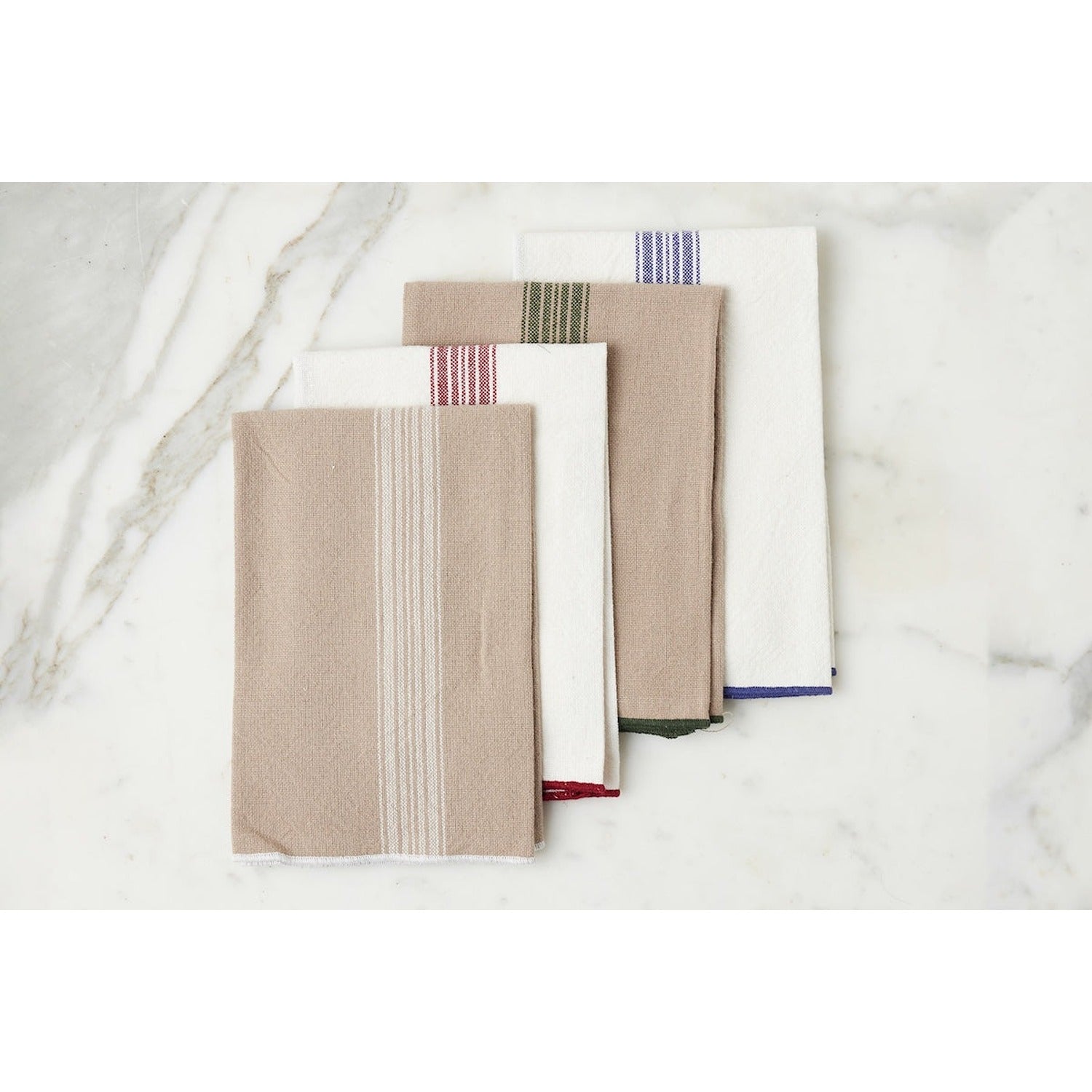 Dinner Napkins, Vintage Merlot Red Stripe, Set of 4