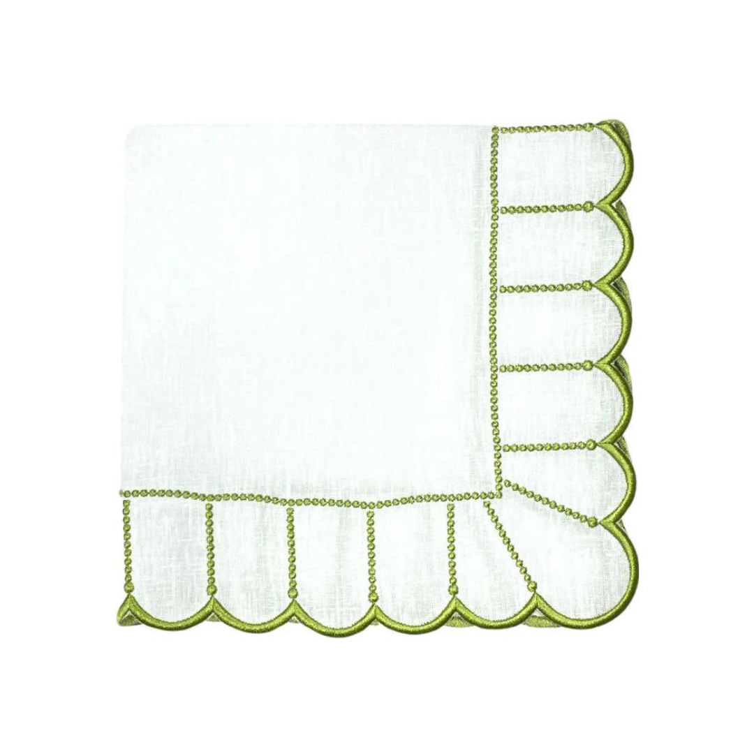 Studio Collection - Linen: Pippa Napkin - White/Green (Set of 4)