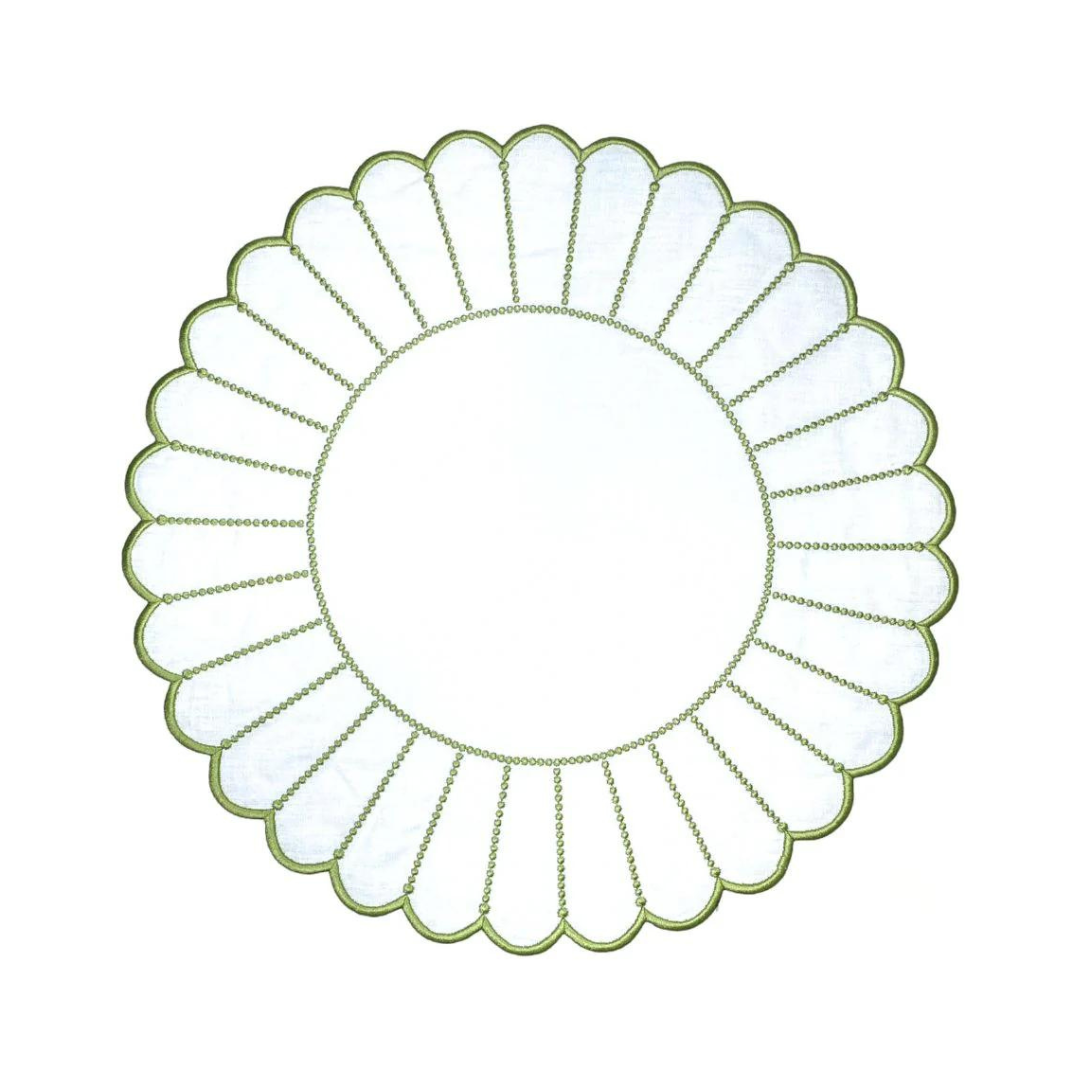 Studio Collection - Linen: Pippa Placemat - White/Green (Set of 4)