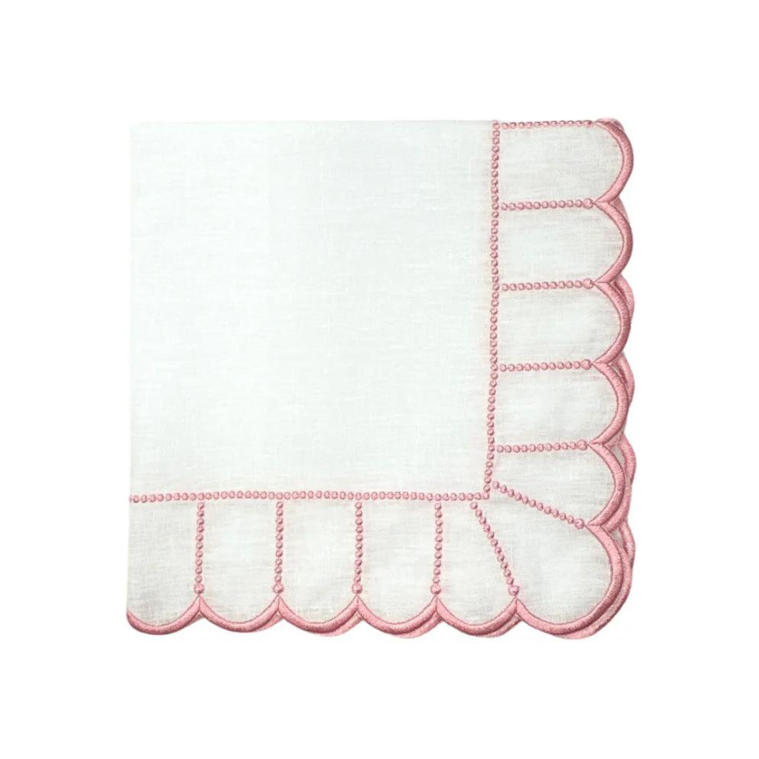 Studio Collection - Linen: Pippa Napkin - White/Pink (Set of 4)