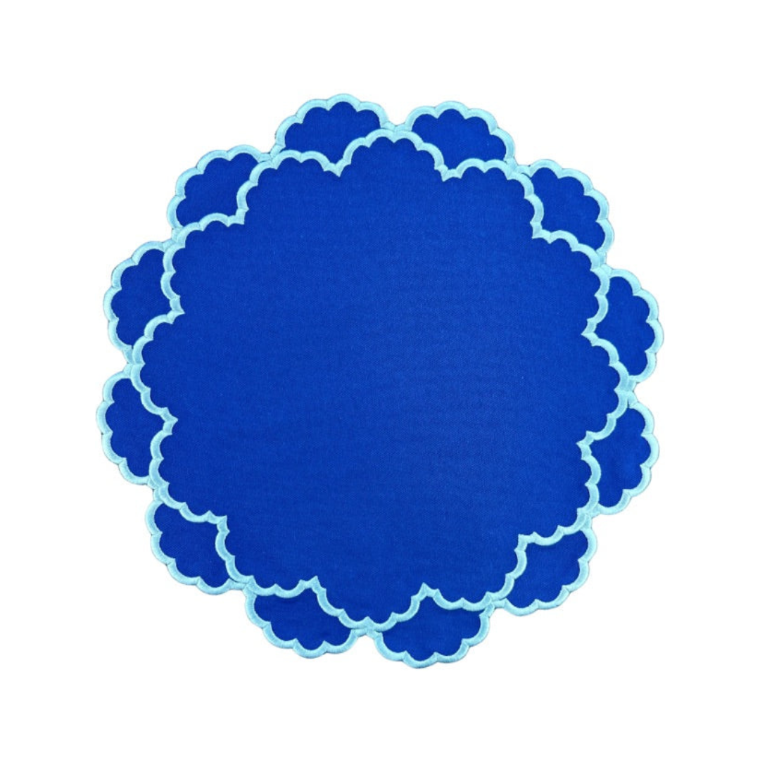 Lillian Placemat - Royal Blue With Light Blue (Set of 4)