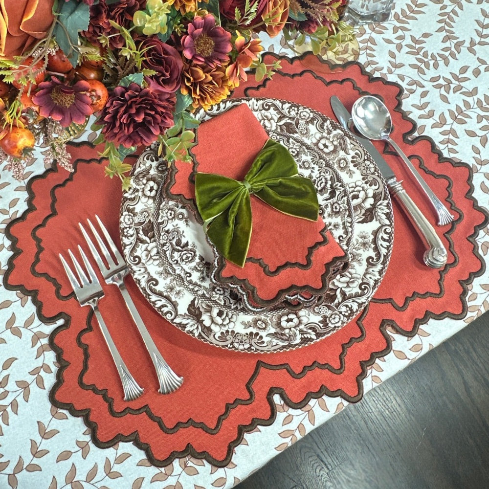 Whitley Napkin - Pumpkin and Cocoa (Set of 4)