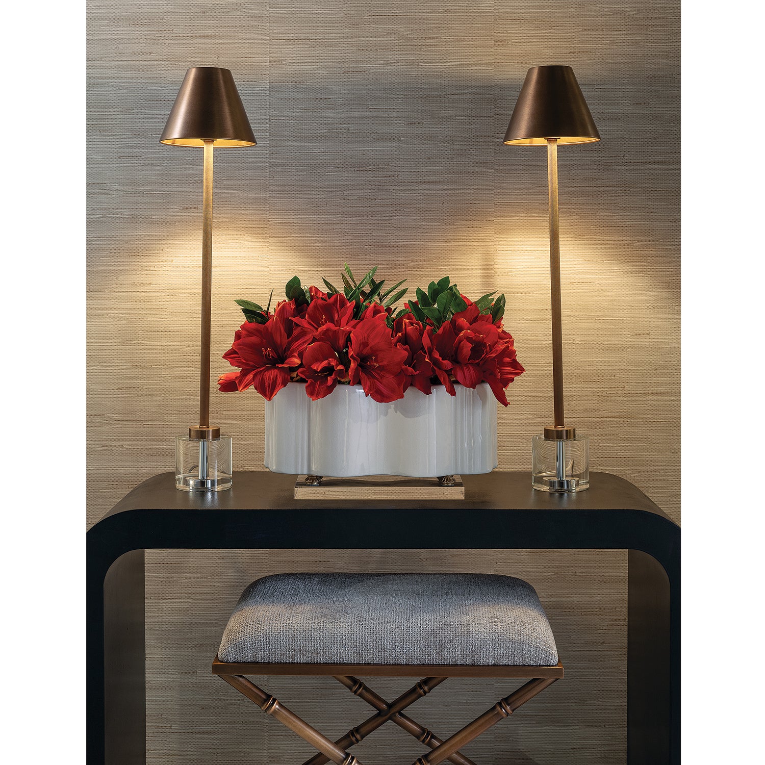 Parliament Crystal/Brass Buffet Lamp (Set of 2)