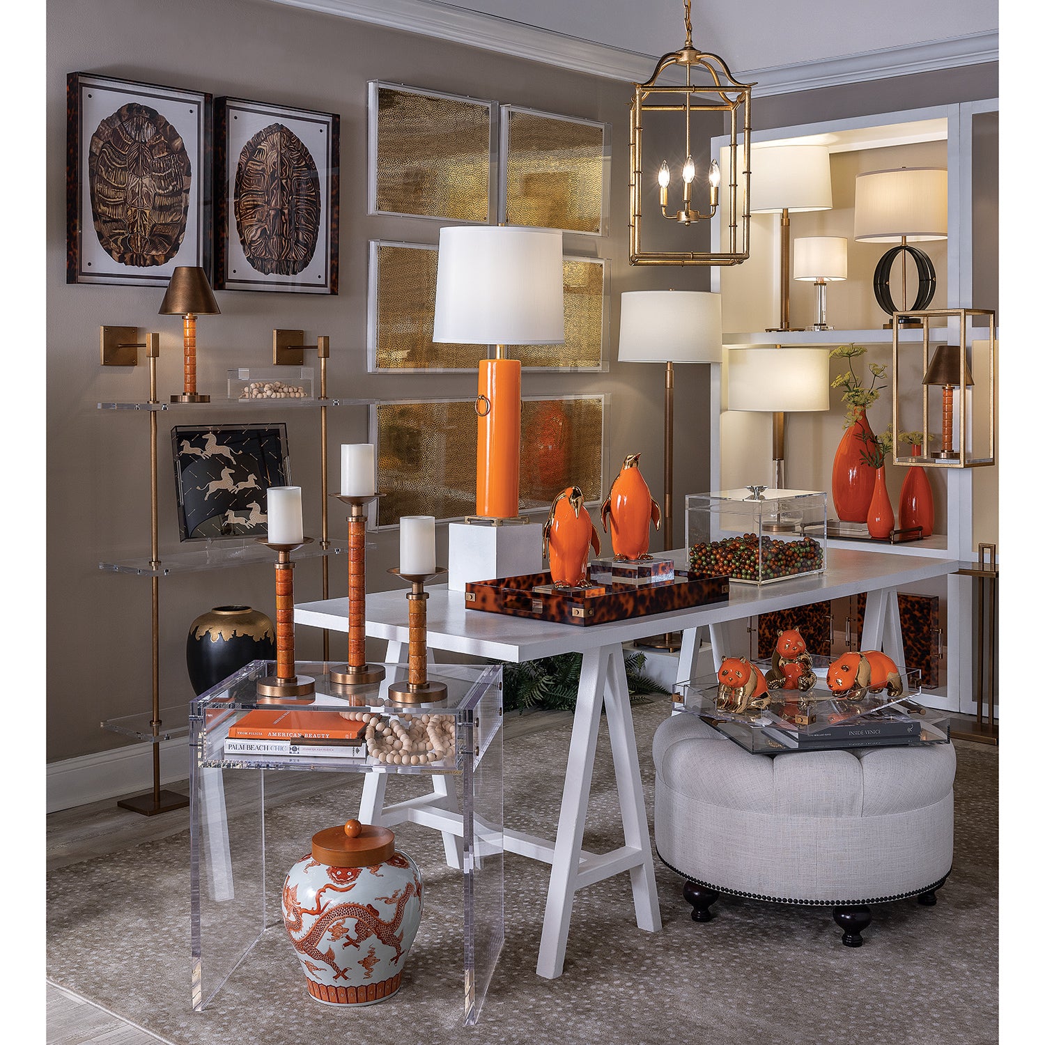 Jade Garden Amber Accent Lamp