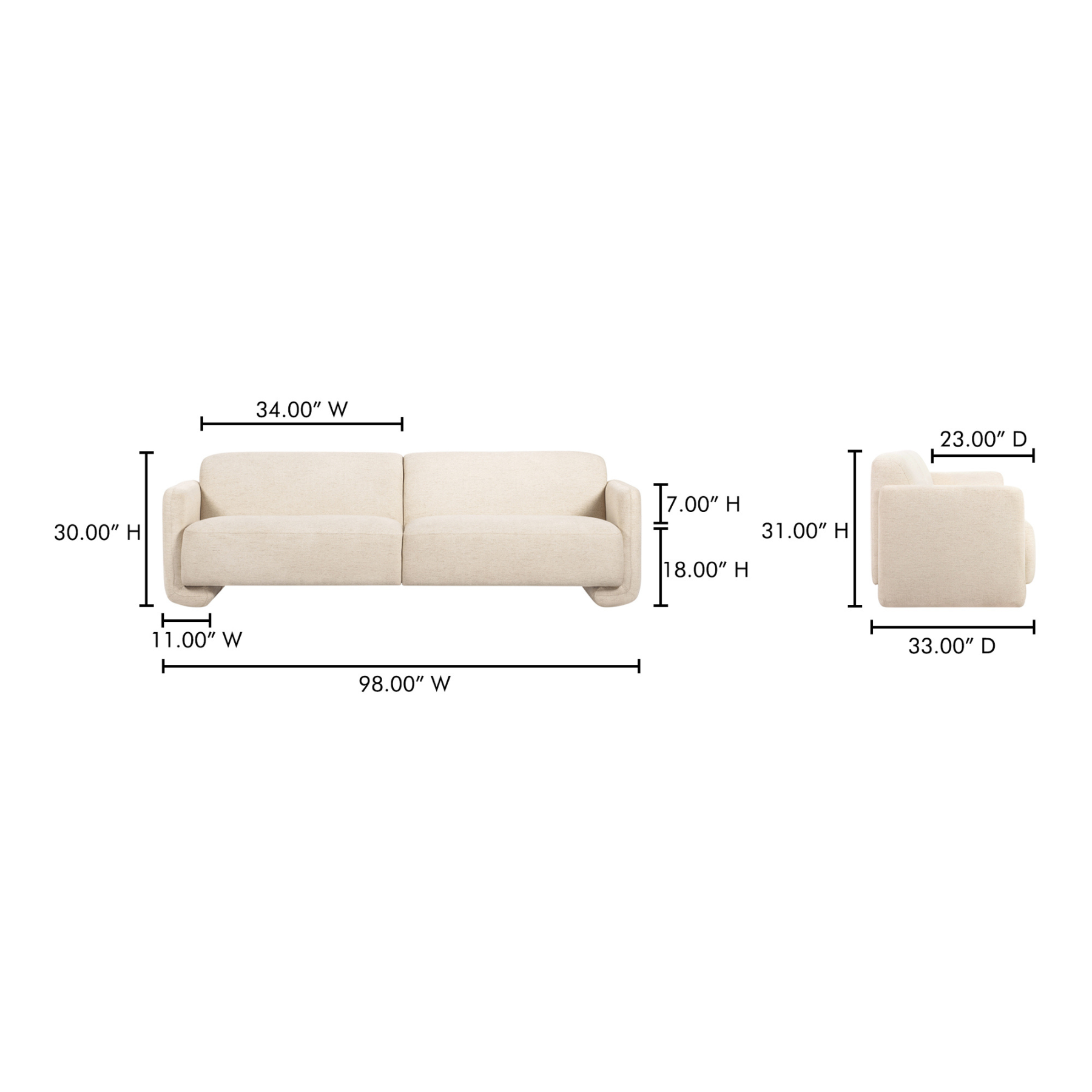 Bran Sofa - Flecked Ivory