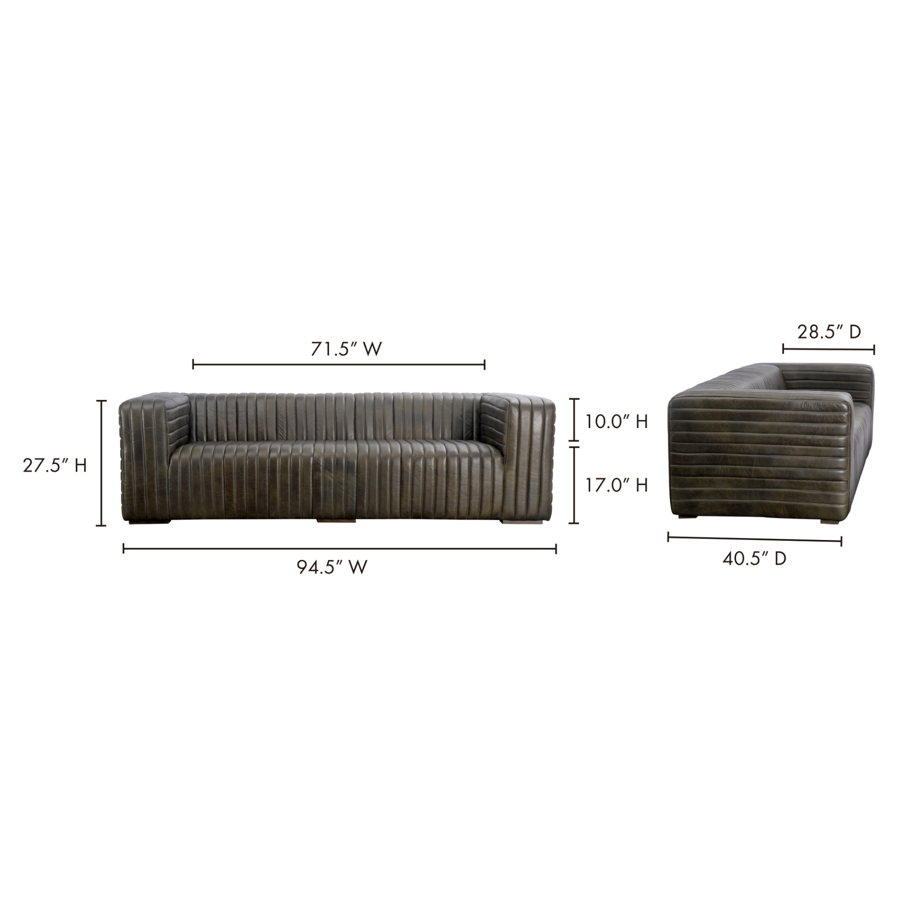 Fortis Sofa - Charred Olive