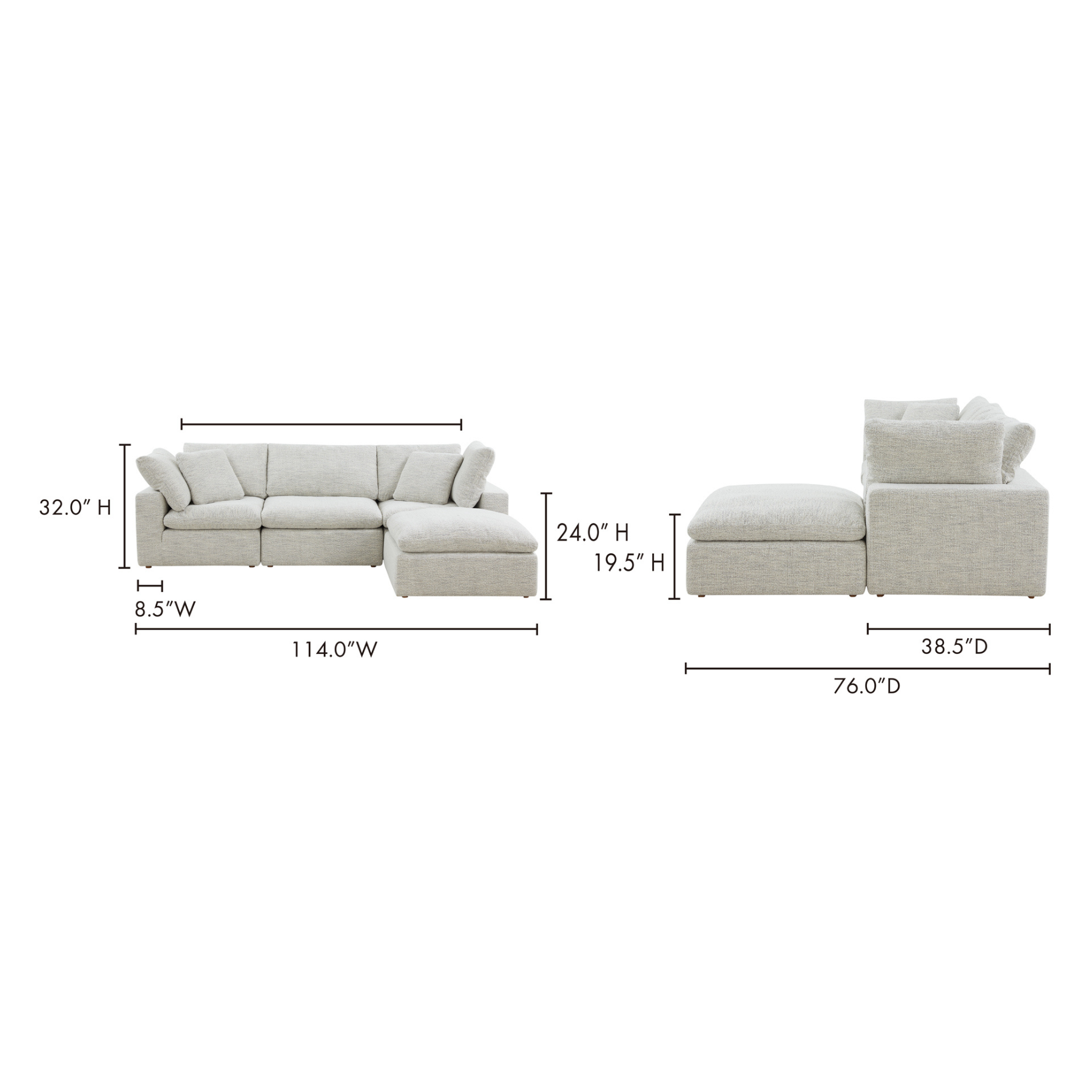Gaia Lounge Modular Sectional - Coastside Sand
