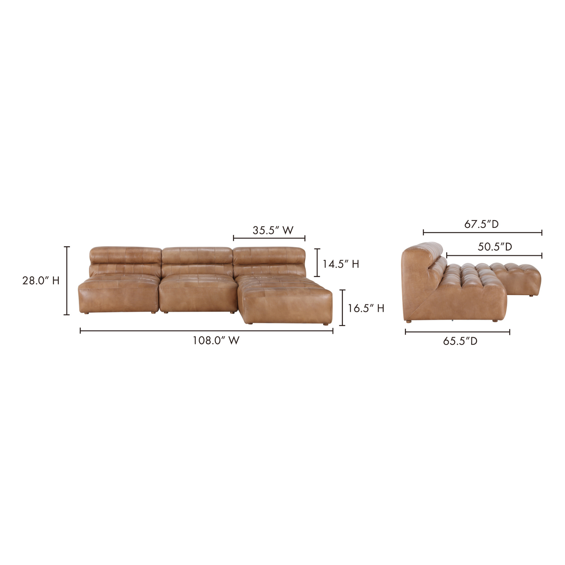 Graham Signature Modular Sectional - Tan