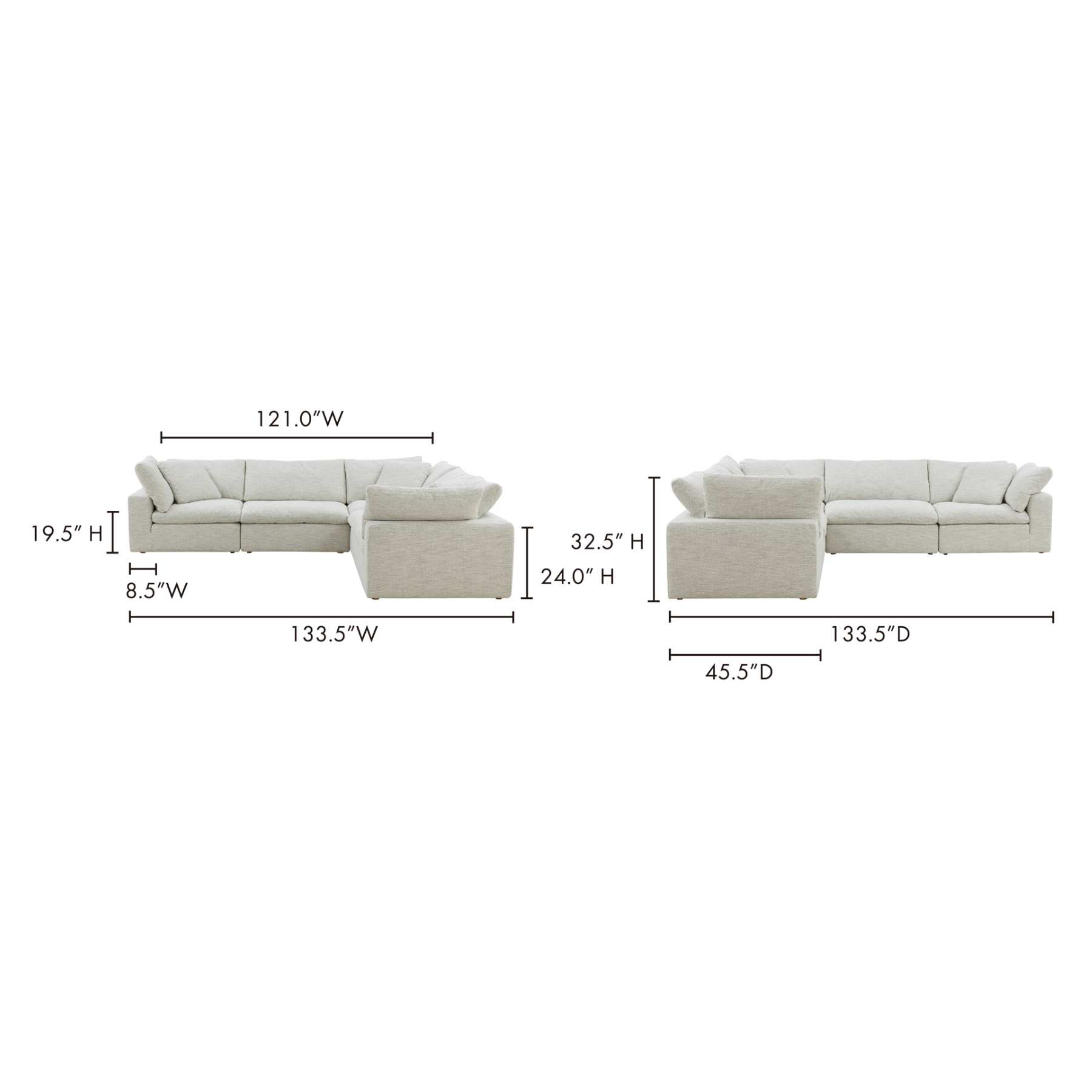 Holt Classic L-Shaped Modular Sectional - Coastside Sand