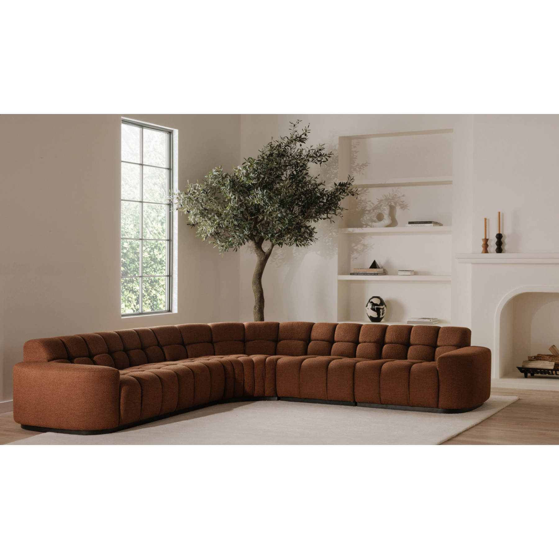 Jaxon L-Shaped Sectional - Rust