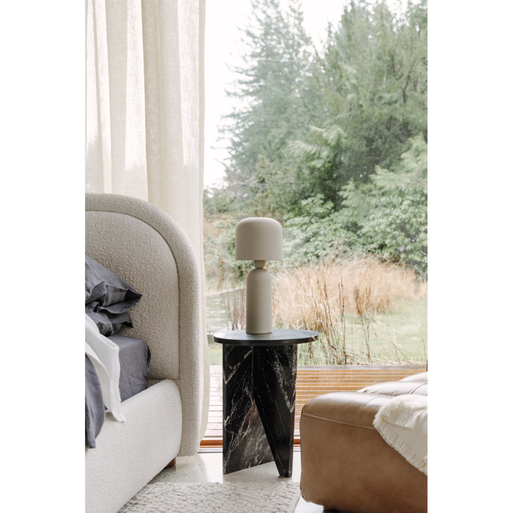 Joice Accent Marble Table - Black