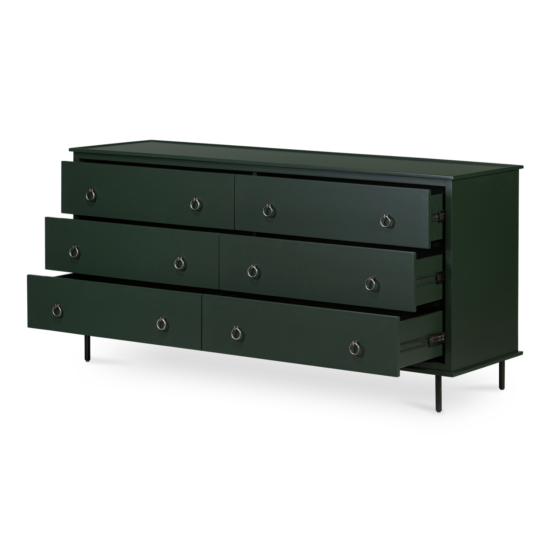 Kerrigan 6 Drawer Dresser - Deep Green