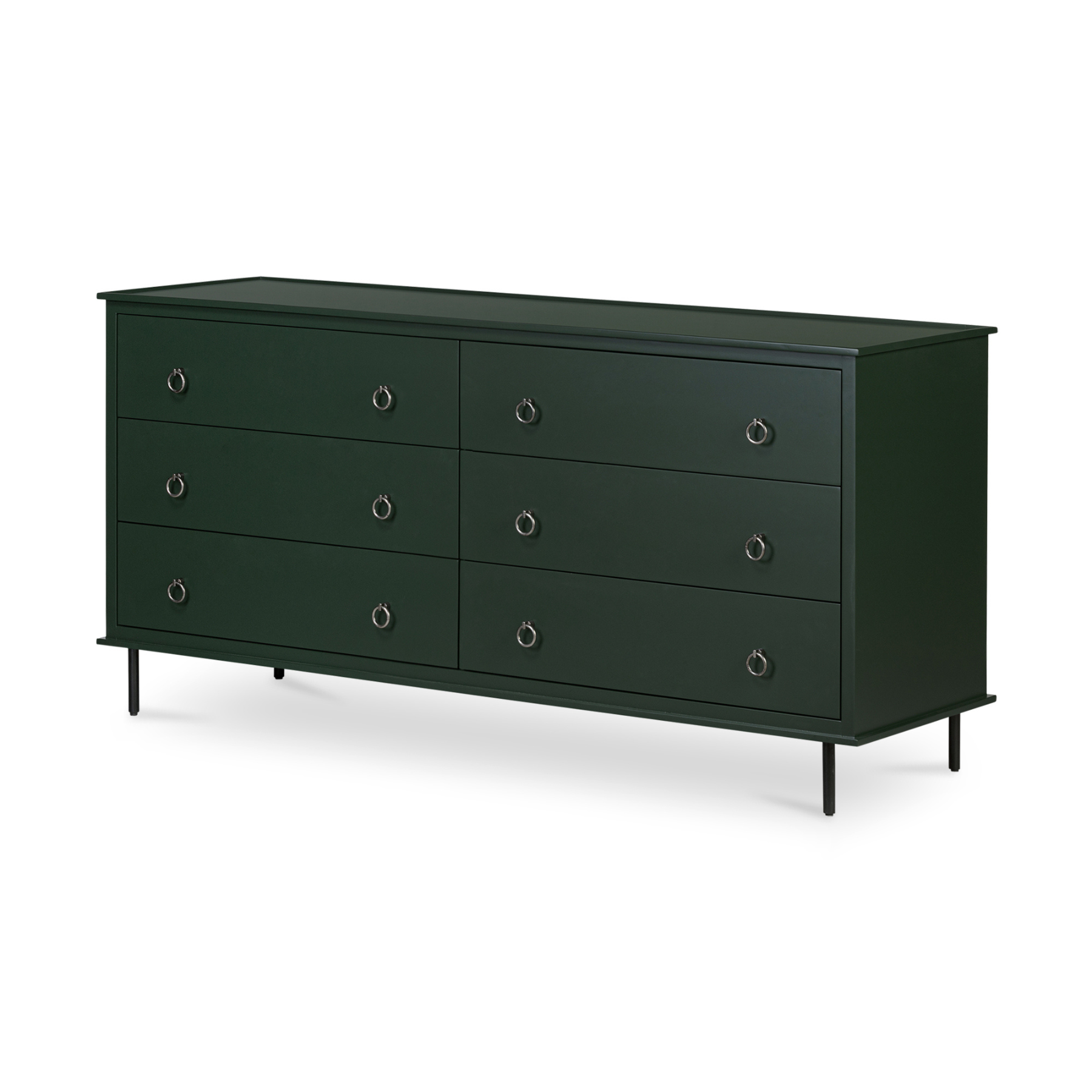 Kerrigan 6 Drawer Dresser - Deep Green