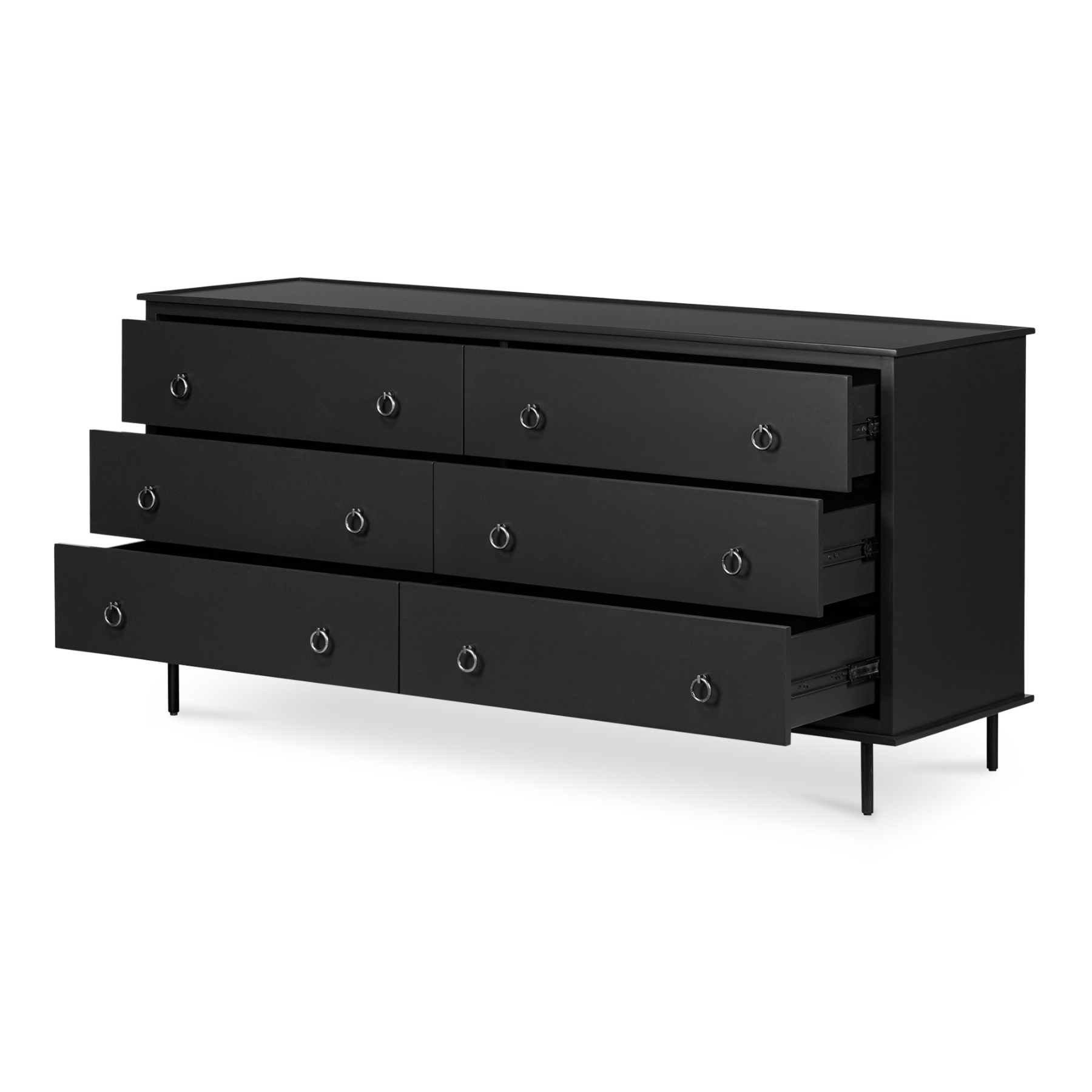 Kerrigan 6 Drawer Dresser - Black