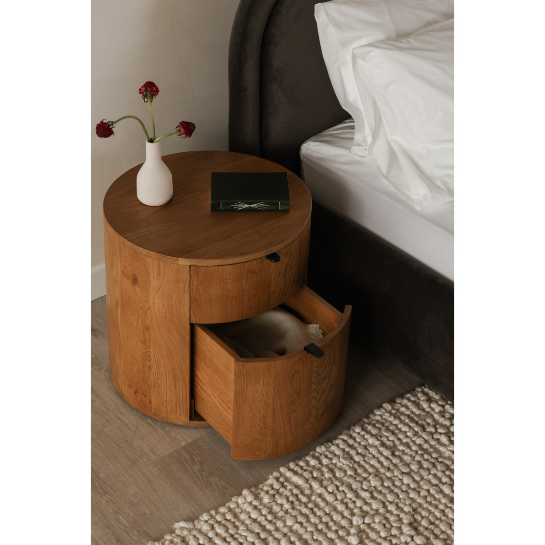 Leif Two Drawer Nightstand - Brown